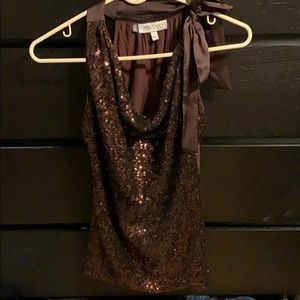 Brown sequin top